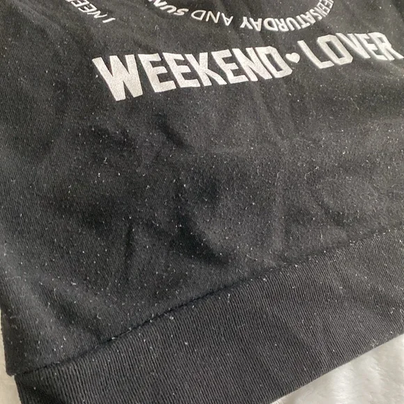 Black “Weekend Lover” full body zipper fleece hoodie - Picture 9 of 17